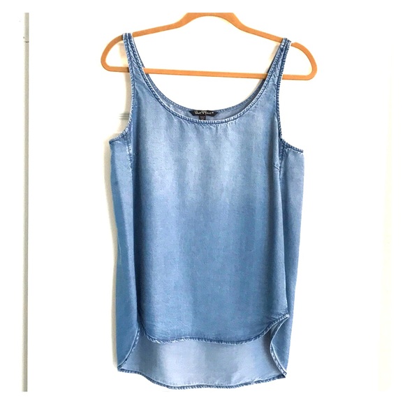 Tops - 100% Tercel Distressed Denim-look Tank